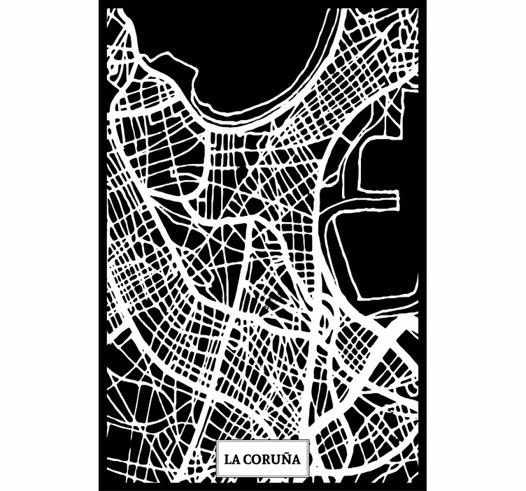Rolo zavesa za dnevno sobo topografska karta coruña - TenStickers