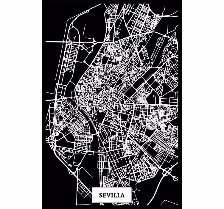 Rolo zavesa za dnevno sobo topografska karta sevilla - TenStickers