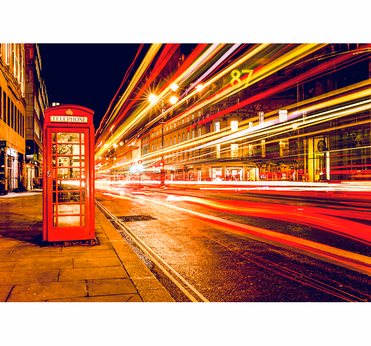 Rdeč rolo zavesa ikonična londonska noč - TenStickers