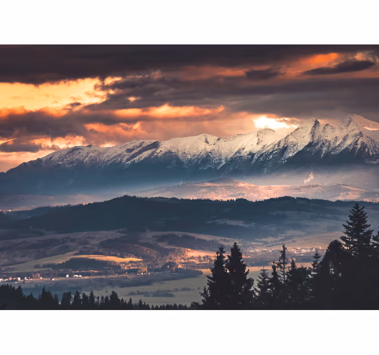 Rolo zavesa za dnevno sobo zlati vrh poljske tatry - TenStickers