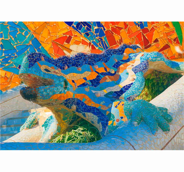 Rolo zavesa za dnevno sobo fotomural barcelona park güell - TenStickers