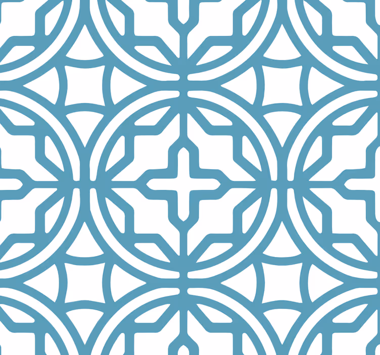 Modri senčniki za okna s geometrijskim turkiznim vzorcem - TenStickers