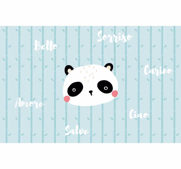 Modri senčniki za okna panda v oblakih - TenStickers