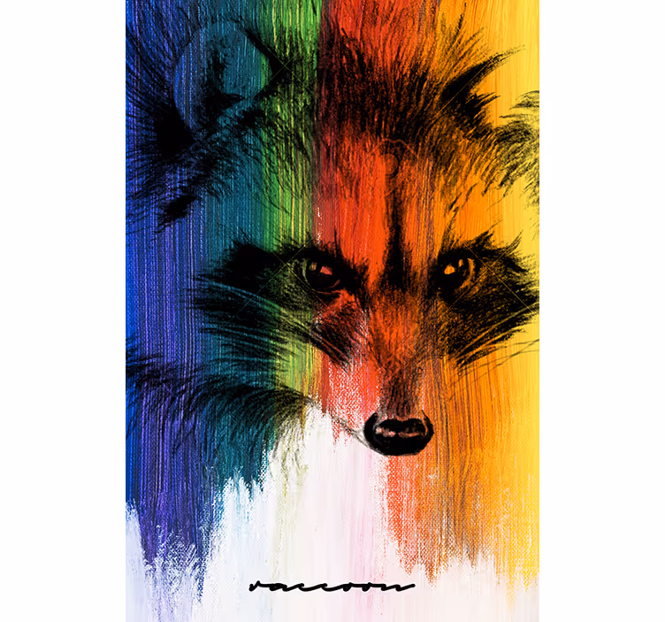 Rolo zavesa za dnevno sobo mavrični rakun - TenStickers