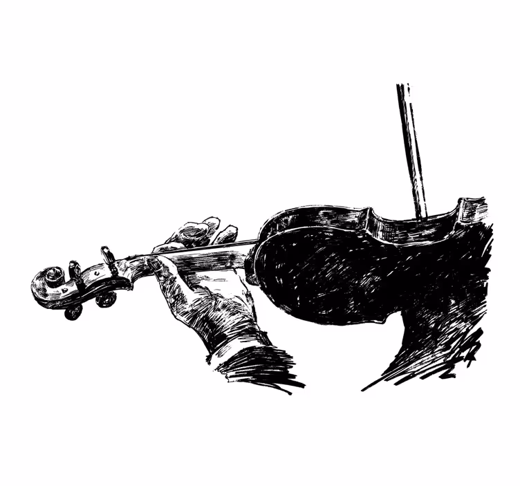 Rolo zavesa za dnevno sobo risan violinist - TenStickers