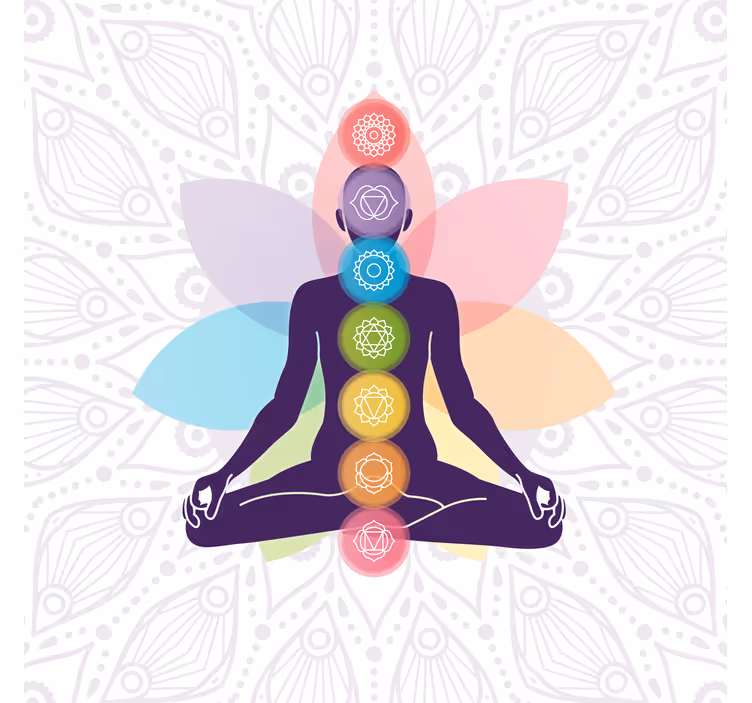 Rolo zavesa za dnevno sobo simboli sedmih čaker - TenStickers
