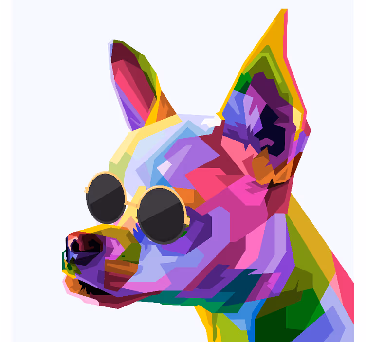 Rolo zavesa za dnevno sobo večbarven chihuahua z očali - TenStickers