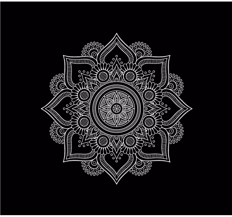Rolo zavesa za dnevno sobo črno-bela mandala - TenStickers