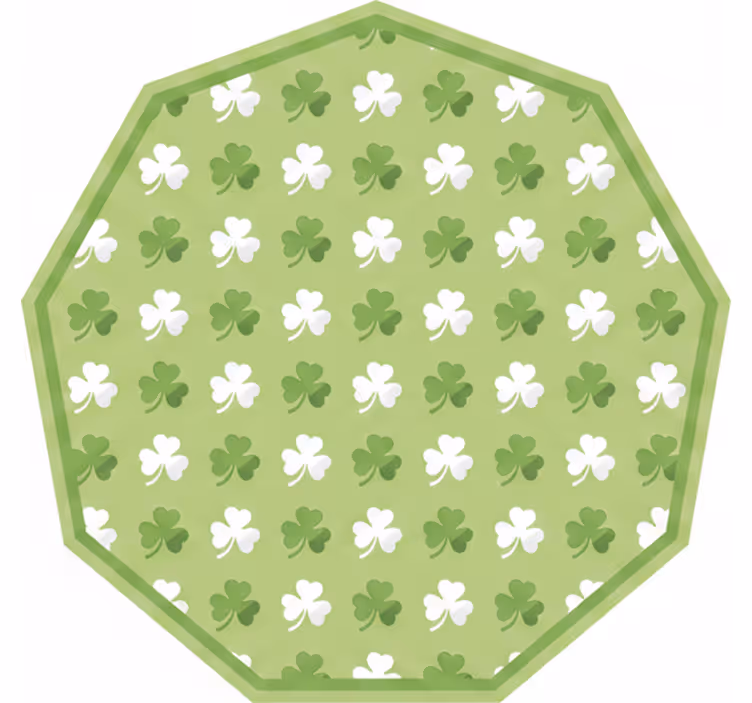 Zeleno rolo zaveso z zeleno-belimi deteljicami - TenStickers