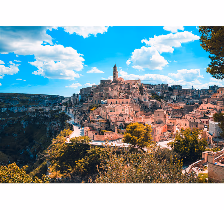 Rolo zavesa za dnevno sobo pokrajina mesta matera - TenStickers