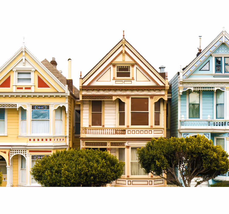Rolo zavesa za dnevno sobo sanfranciskih vintage hiš - TenStickers