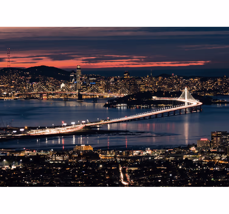 Rolo zavesa za dnevno sobo san francisco zvečer - TenStickers