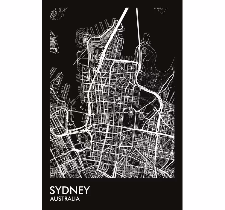 Rolo zavesa za dnevno sobo mapa sydney - TenStickers