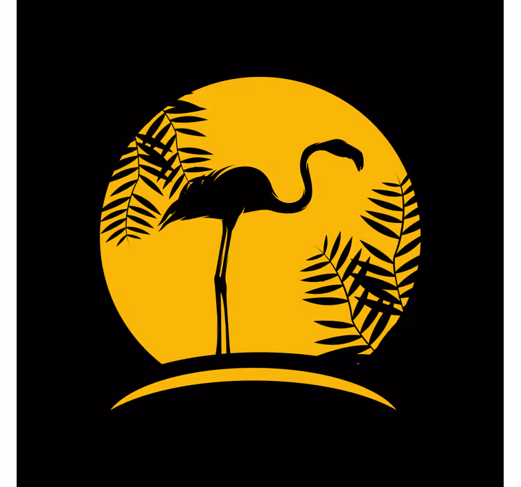 Rolo zavesa za dnevno sobo Črni flamingo z luno - TenStickers