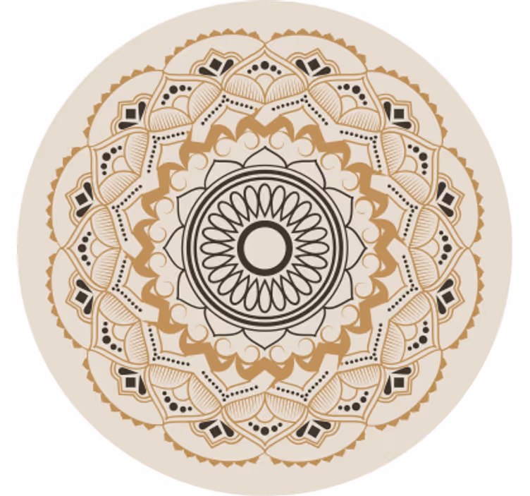 Bež senčila za okno mandala krožna zasnova - TenStickers