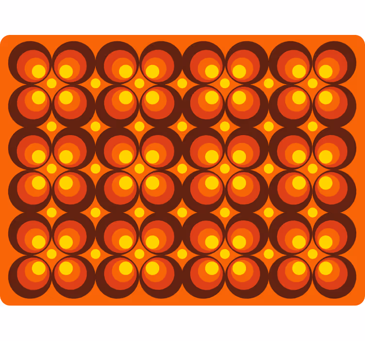 Rolo zavesa za spalnico rumeni krogi v stilu 70-ih - TenStickers