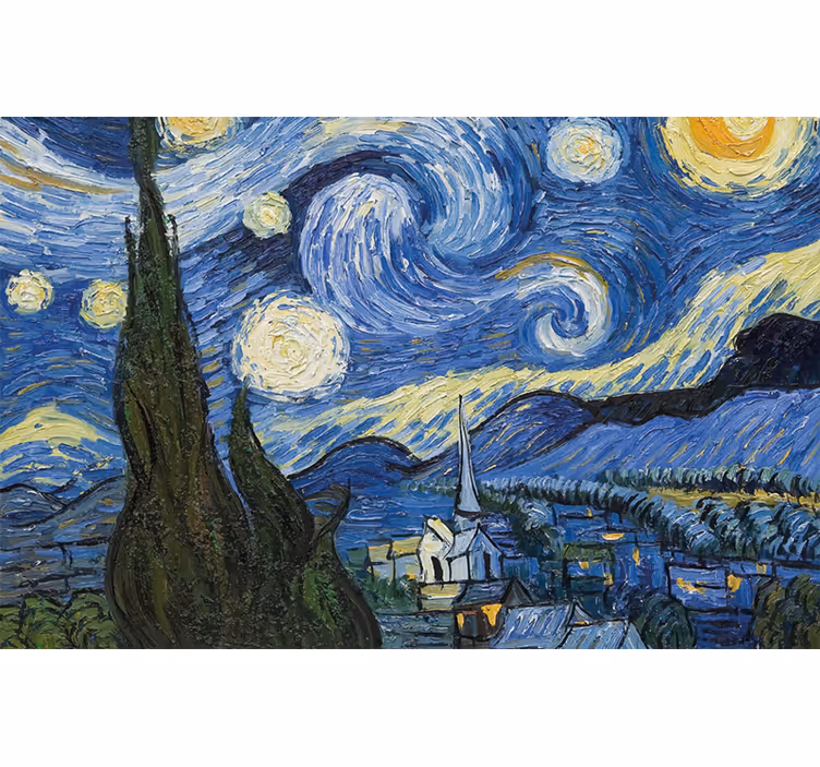 Rolo zavesa za spalnico van goghova zvezdna noč - TenStickers
