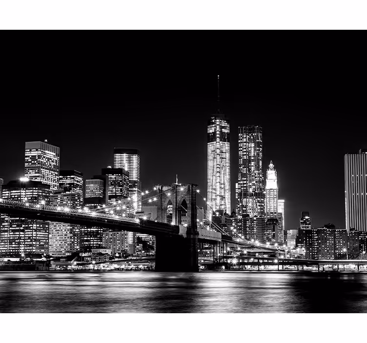 Sivo rolo zaveso fotomural new york vzhodna reka - TenStickers