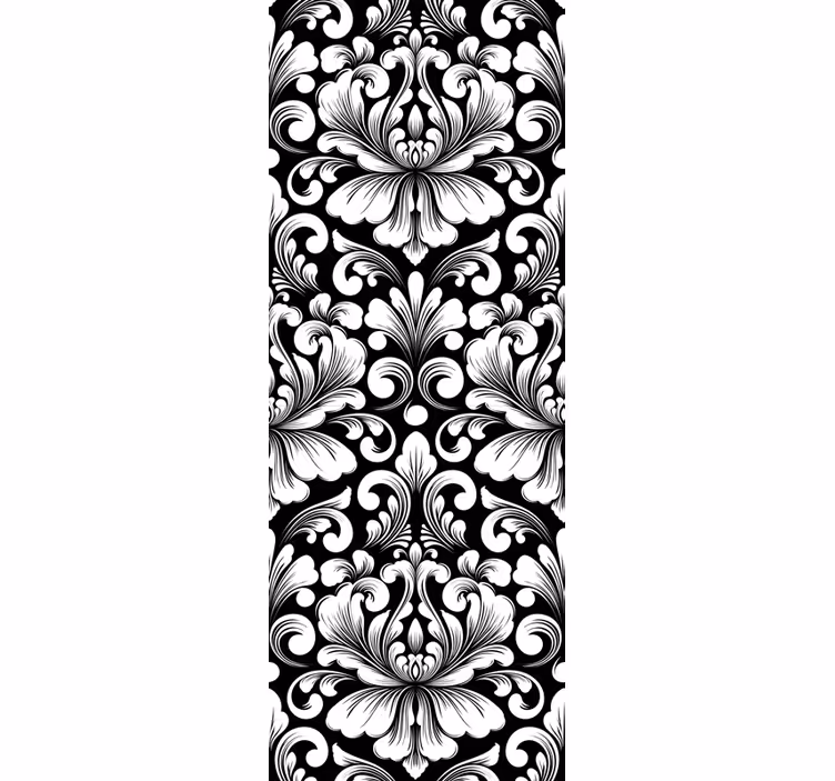 Letnik rolo senčilo damask vzorec črno-bela - TenStickers