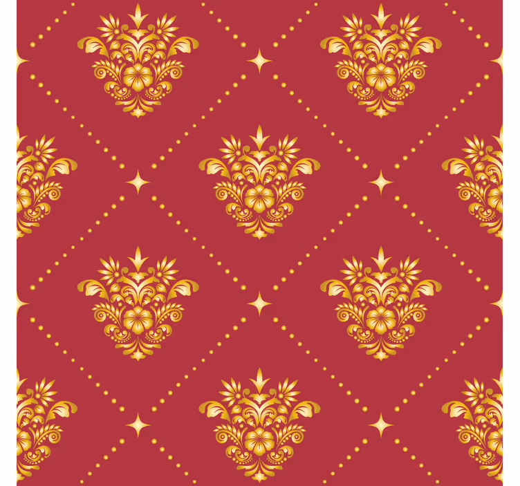 Letnik rolo senčilo z zlatim damask vzorcem - TenStickers