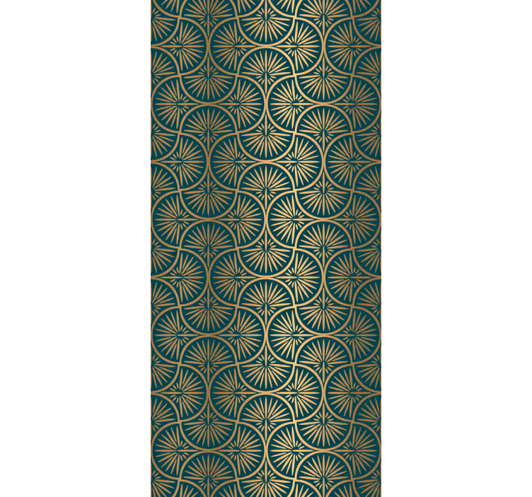 Letnik rolo senčilo v turkizno-zlatem umetniškem slogu - TenStickers