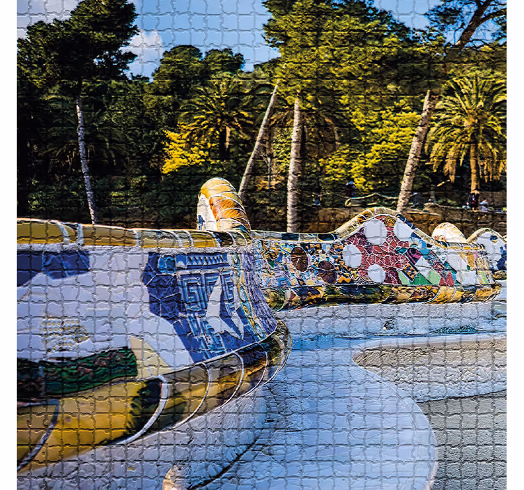 Rolo zavesa za dnevno sobo razgled na park güell - TenStickers