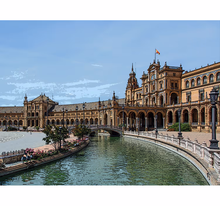 Rolo zavesa za dnevno sobo plaza españa v sevilli - TenStickers