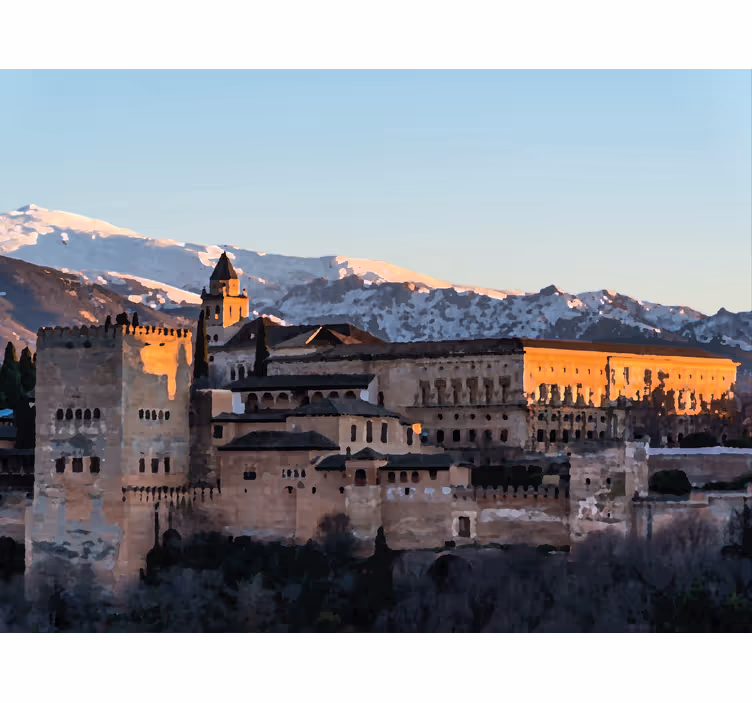 Rolo zavesa za dnevno sobo alhambra v večernem času - TenStickers