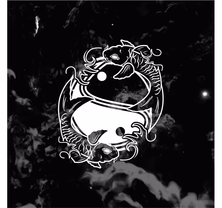 Rolo zavesa za dnevno sobo ribica yin yang ravnotežje - TenStickers