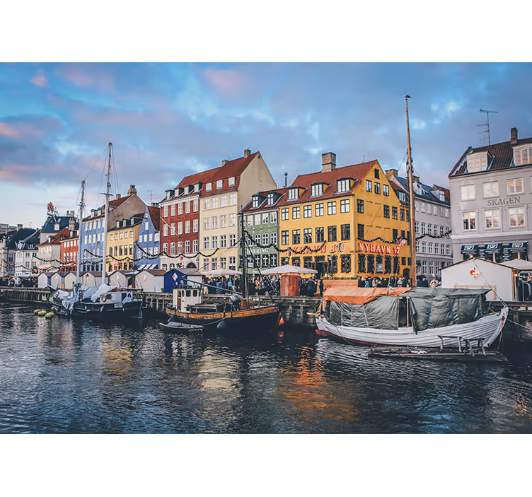 Rolo zavesa za spalnico copenhagen hiše s čolni - TenStickers