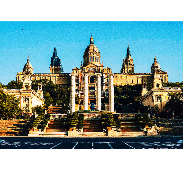Rolo zavesa za spalnico osvetljeni pogledi na montjuic - TenStickers