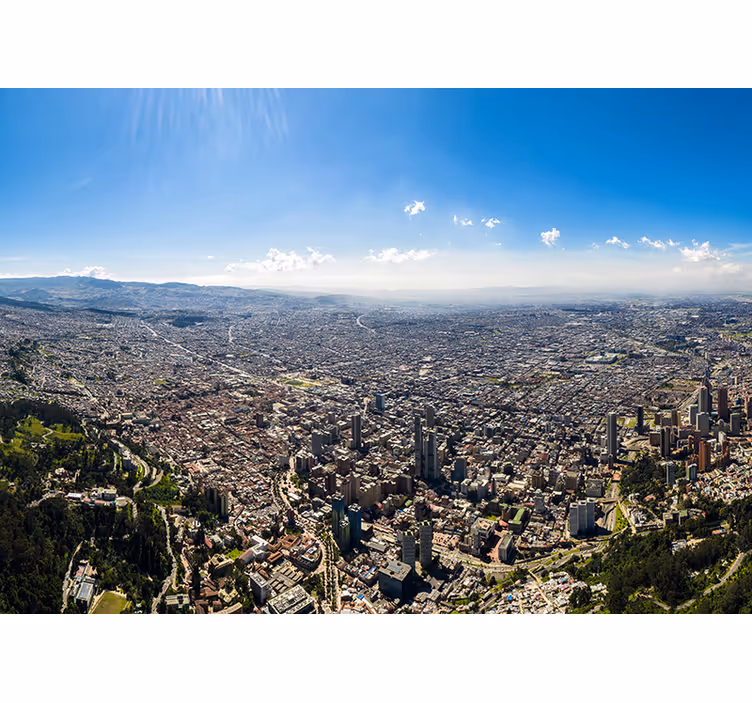 Rolo zavesa za spalnico pogled na mesto bogota - TenStickers