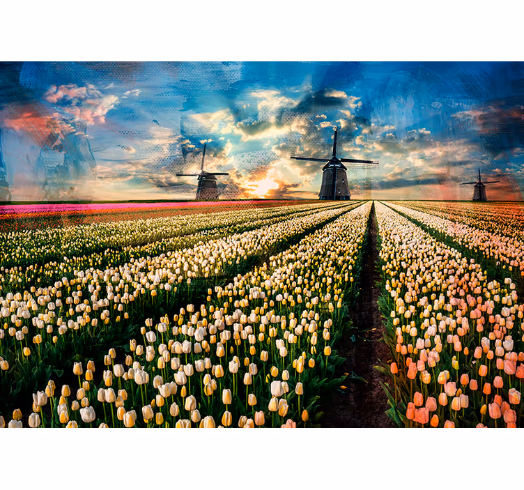 Rolo zavesa za spalnico nizozemske tulipane - TenStickers