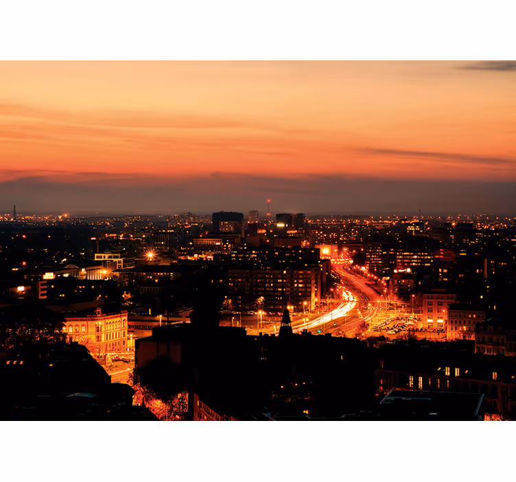 Rolo zavesa za spalnico wrocławska nočna panorama - TenStickers