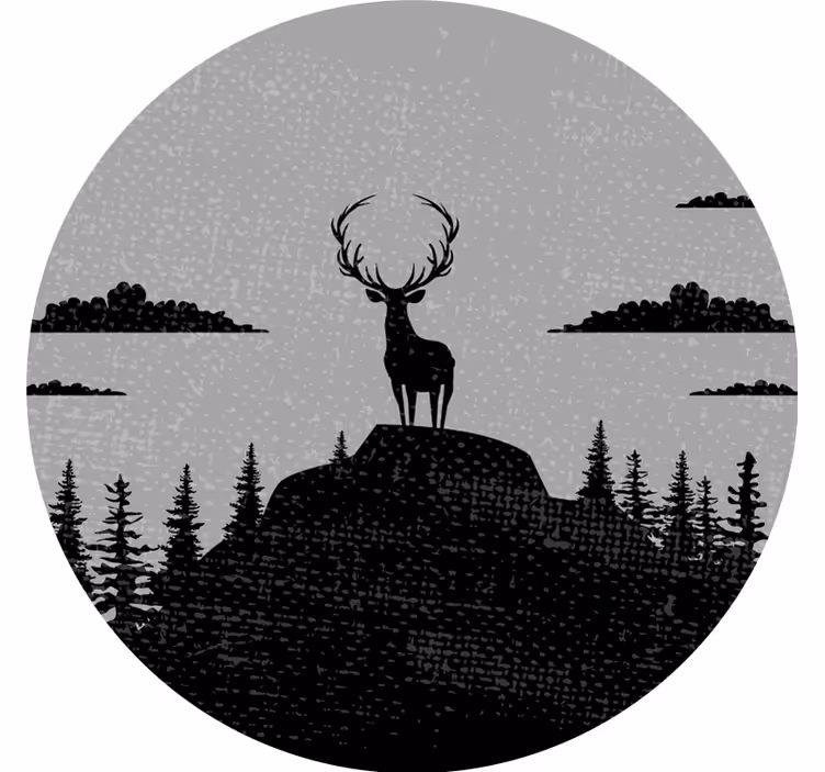Sivo rolo zaveso s sivim in črnim jelencem - TenStickers