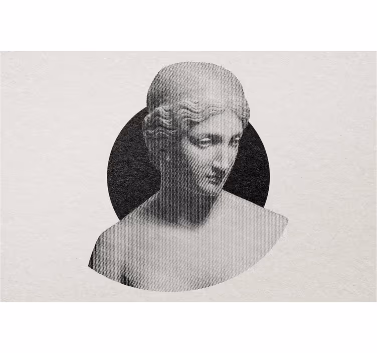 Sivo rolo zaveso grška skulptura v gravuri - TenStickers
