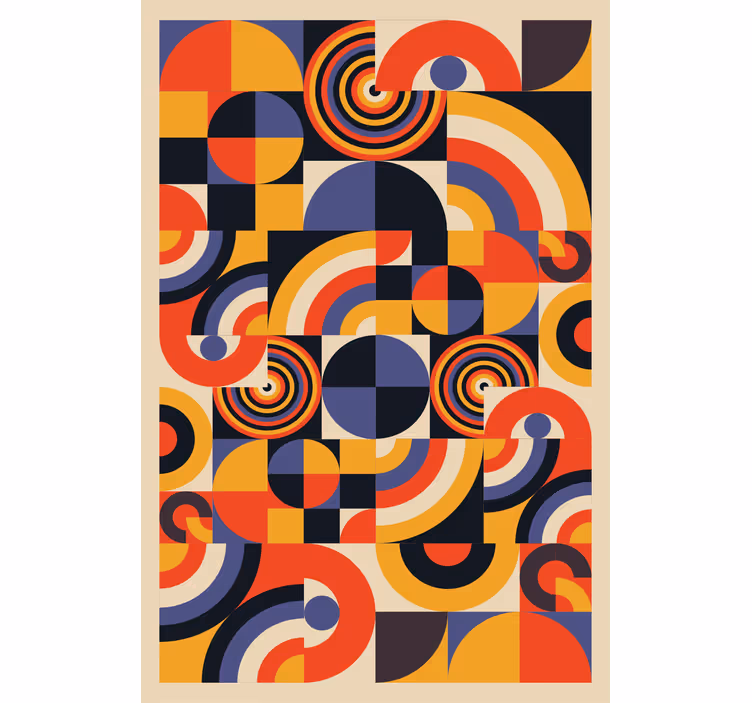 Rolo zavesa za dnevno sobo barviti bauhaus krogi - TenStickers