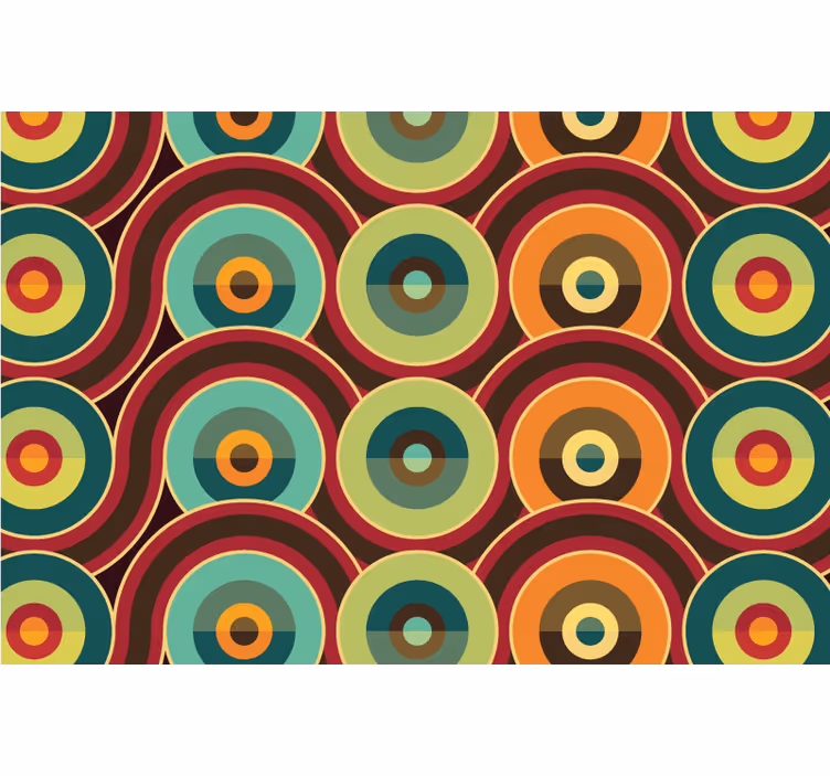 Rolo zavesa za spalnico retro ponovljeni krogi - TenStickers