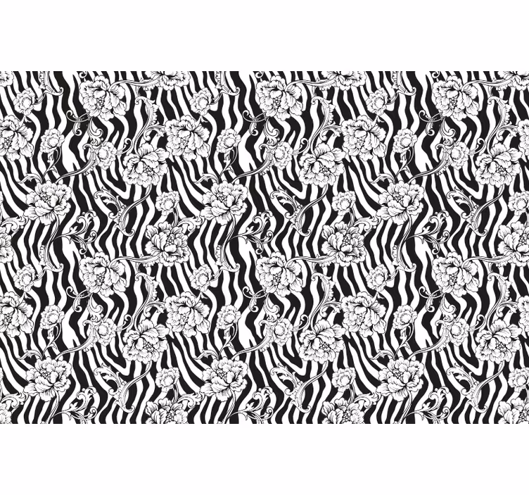 Rolo zavesa za spalnico zebra in rože - TenStickers