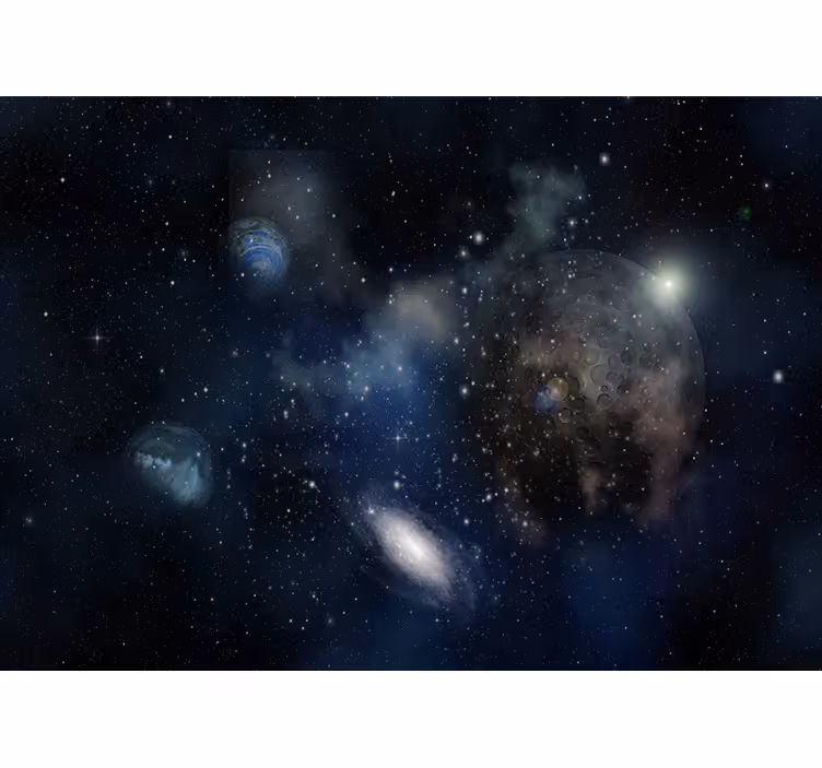 Rolo zavesa za spalnico čudovit pogled na vesolje in planet - TenStickers
