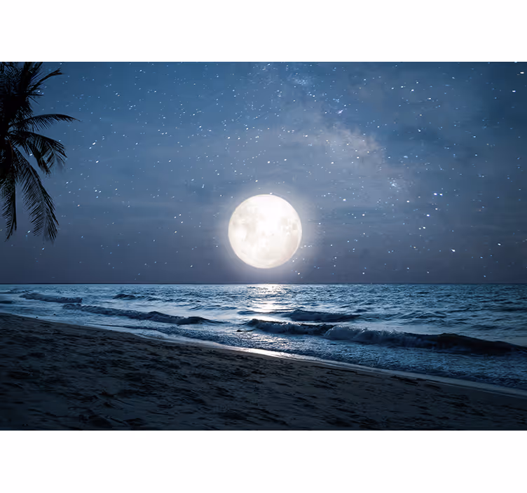 Rolo zavesa za spalnico čudovita luna nad oceanom - TenStickers
