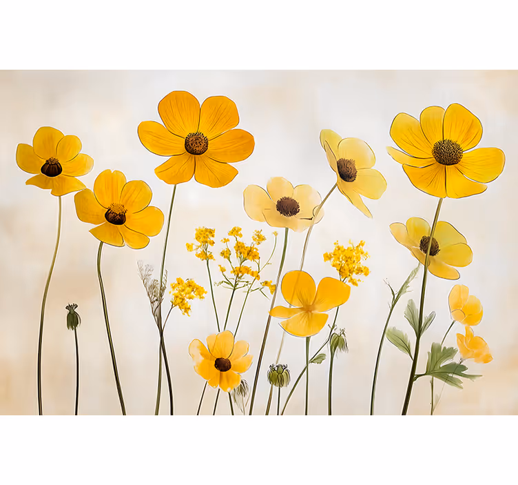 Rolo zavesa za spalnico nežni cvetovi helenium - TenStickers