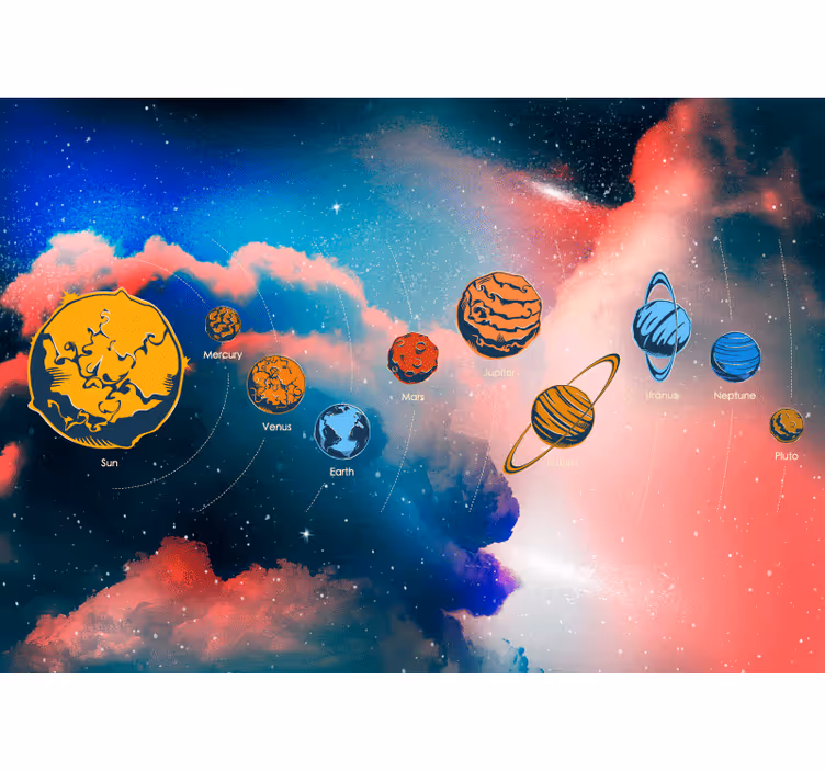 Otroška rolo senčila z imeni planetov - TenStickers