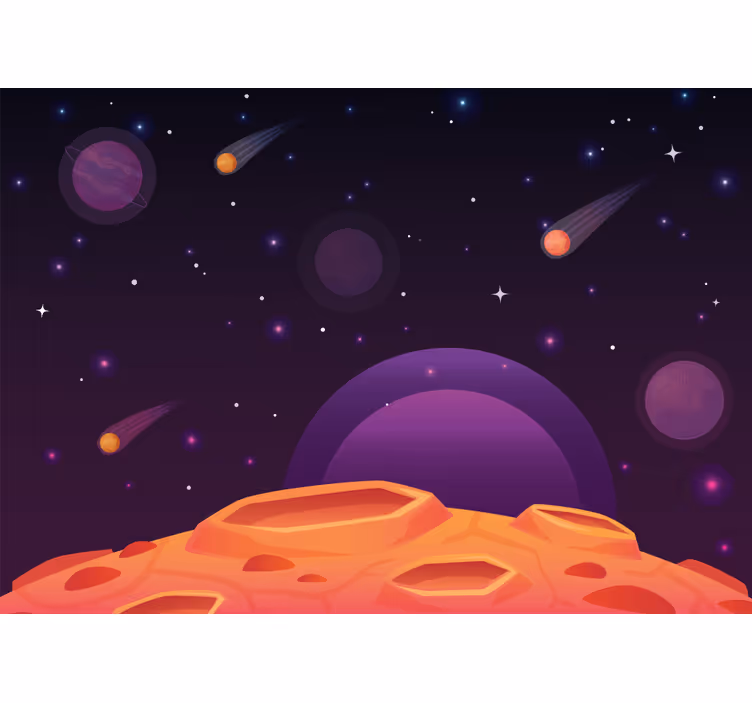 Otroška rolo senčila risanka polobla z različnimi planeti - TenStickers