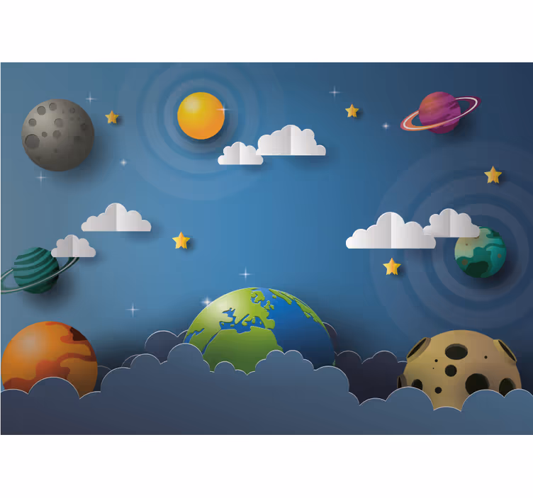 Otroška rolo senčila risani planeti v vrsti - TenStickers