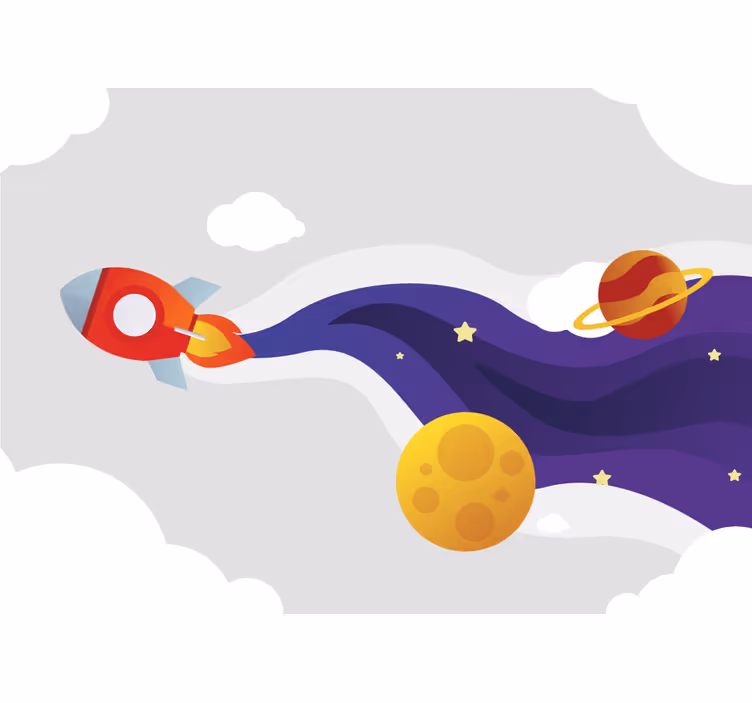 Otroška rolo senčila risanka raketa v vesolje - TenStickers
