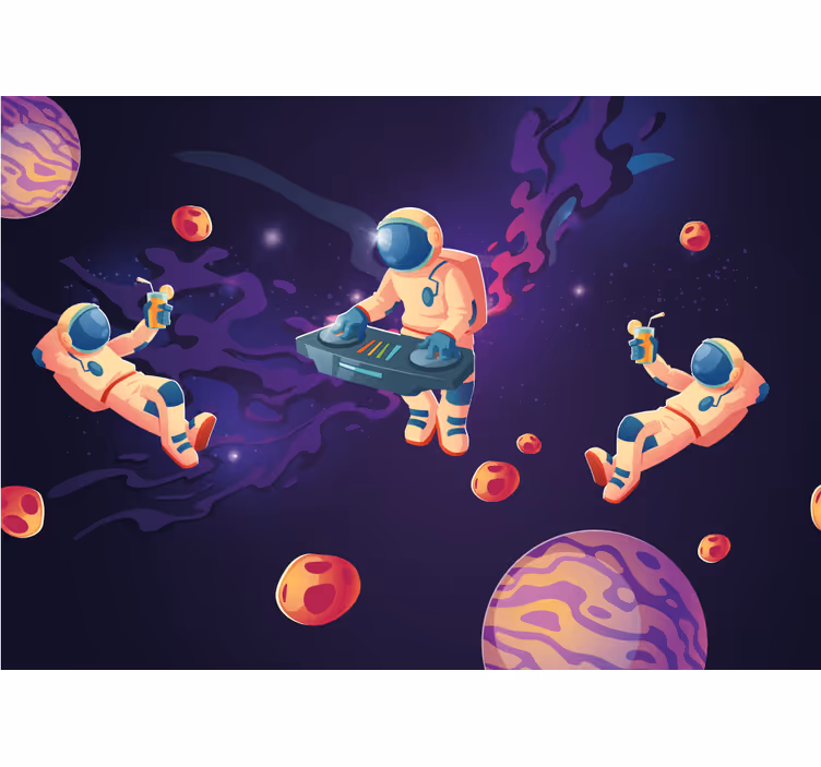 Otroška rolo senčila z risanimi astronavti - TenStickers