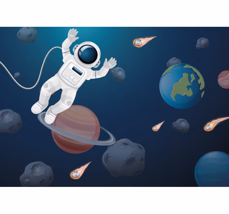 Otroška rolo senčila risanka lebdečega astronavta - TenStickers