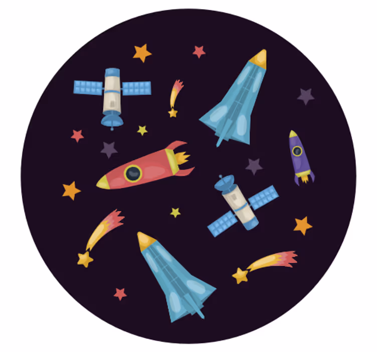 Otroška rolo senčila rakete in planeti - TenStickers