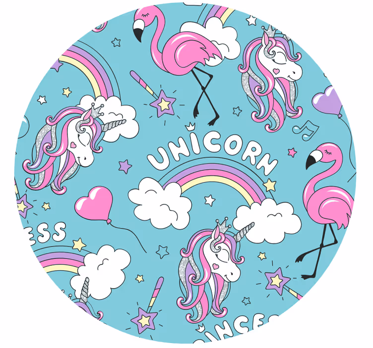 Otroška rolo senčila z vzorcem enoroga in flamingom - TenStickers